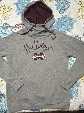 Mississippi State Bulldogs Womens Heather Grey Stadium Athletics Hoodie Pullover
